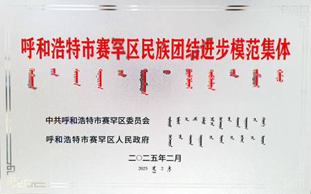 標題：呼和浩特分院榮獲呼和浩特市賽罕區民族團結進(jìn)步模范集體稱(chēng)號
瀏覽次數：1121
發(fā)表時(shí)間：2025-04-11